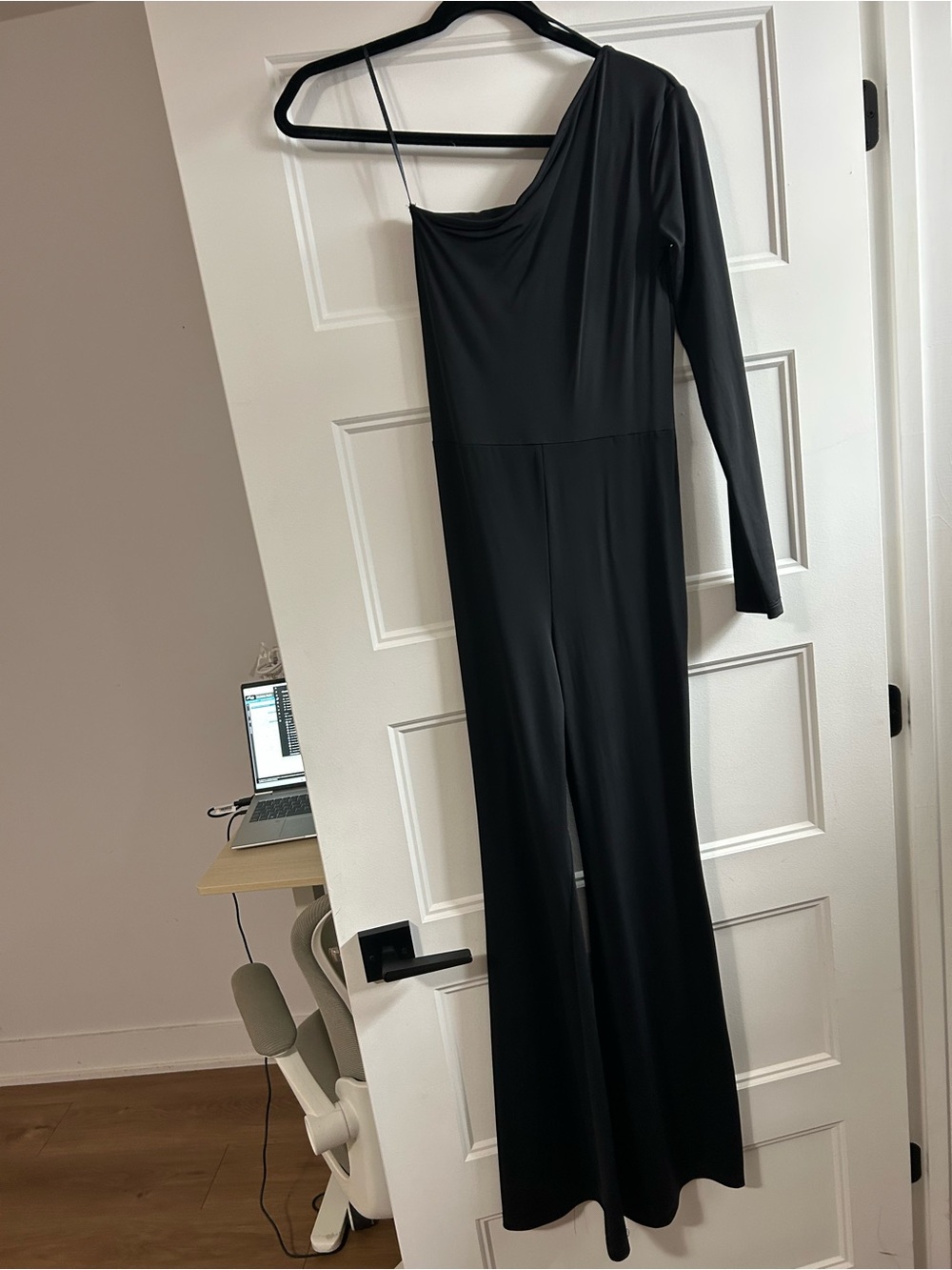 Zara polyamide black One-Shoulder Jumpsuit